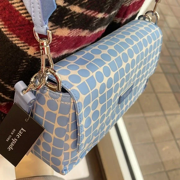 Kate Spade Noel Jacquard Convertible Crossbody Canvas XBody 
Astral Blue 
NWT - Picture 4 of 16